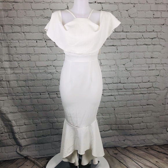 NWT Off White Harper & Me Hi Low Mermaid Peep Sldr - Picture 1 of 13